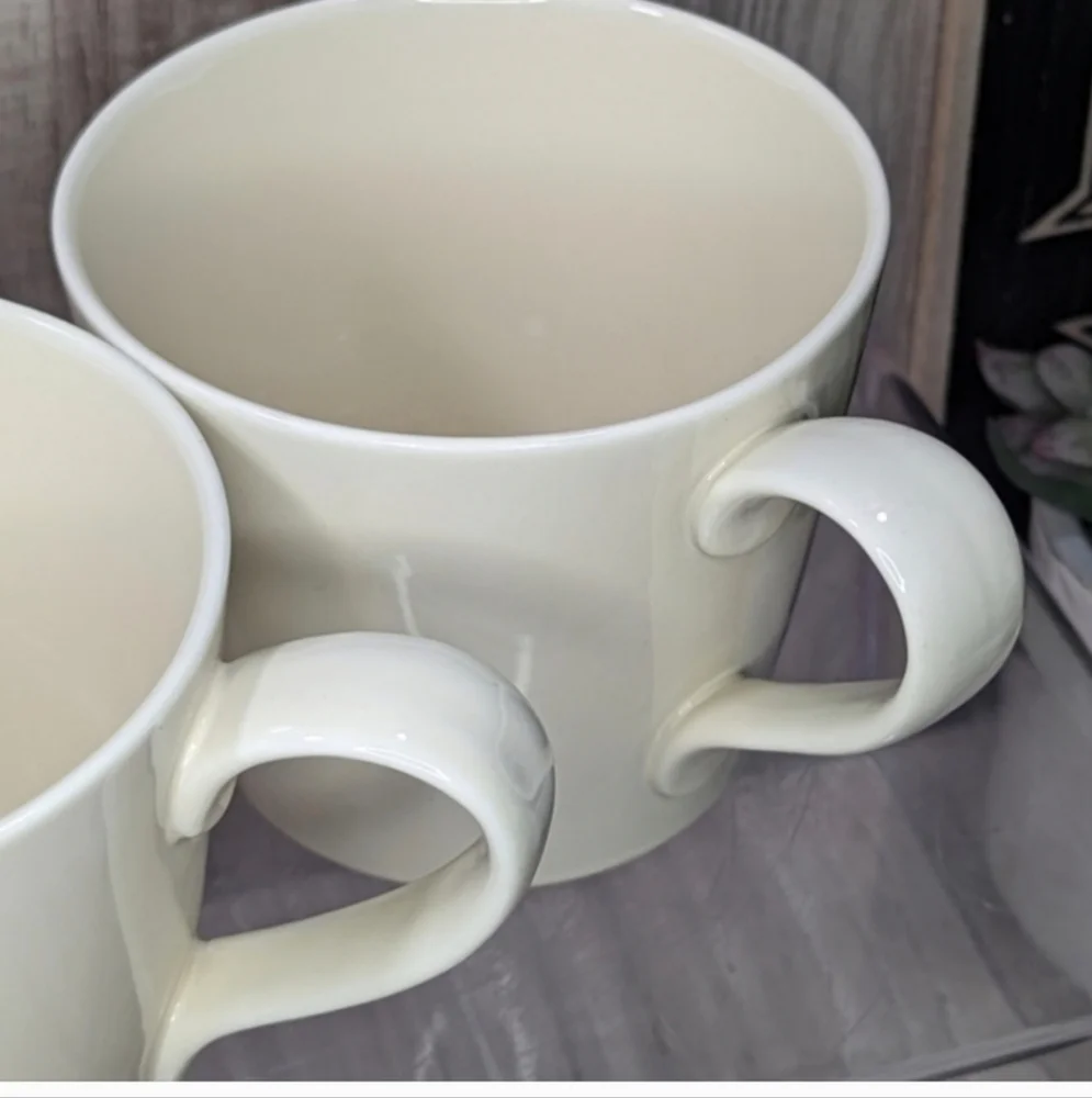 Crate & Barrel Coffee Mugs Cream Neutral Classic Minimalist (2)